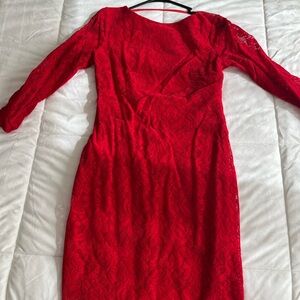 Elegant Red Lace Dress